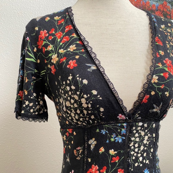 Alice and Olivia black floral mini dress - Picture 2 of 4